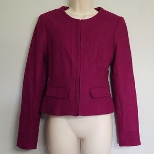 Cynthia Rowley magenta wool blend jacket